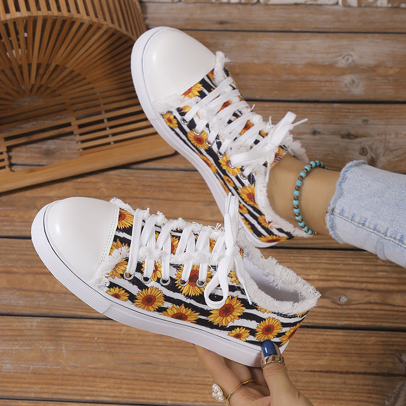 Bottomed Graffiti Canvas Shoes