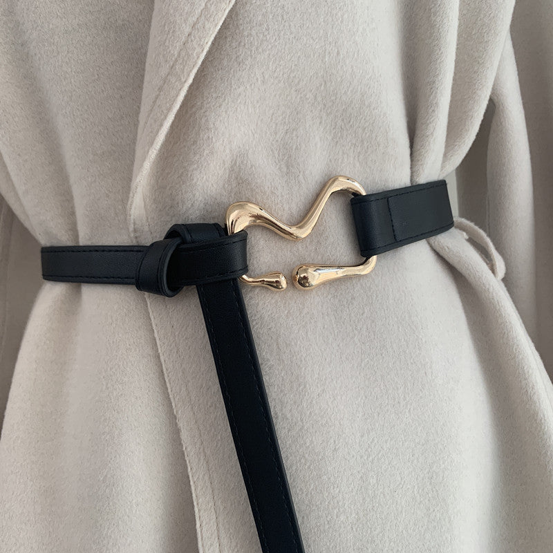 Thin Belt With Knot Decoration