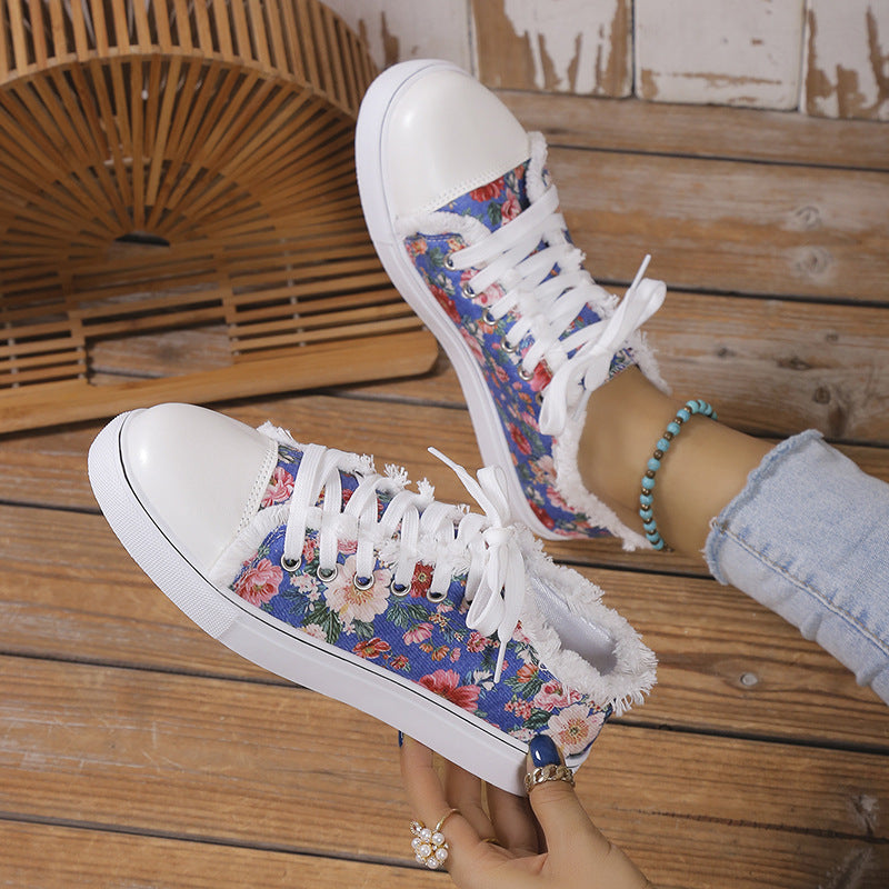Bottomed Graffiti Canvas Shoes