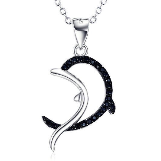 Dolphin Pendant 925 Pure Silver Necklace - Fabric of Cultures