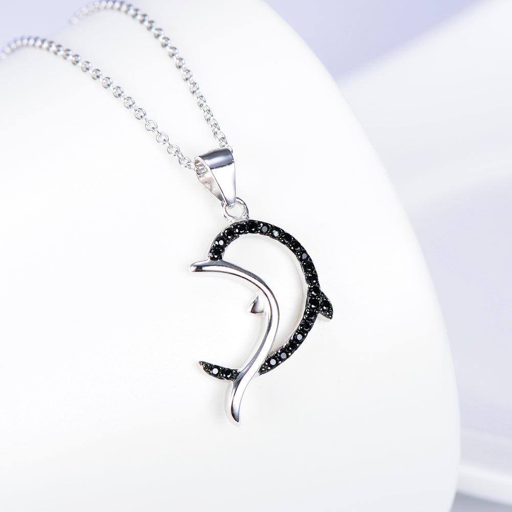 Dolphin Pendant 925 Pure Silver Necklace - Fabric of Cultures