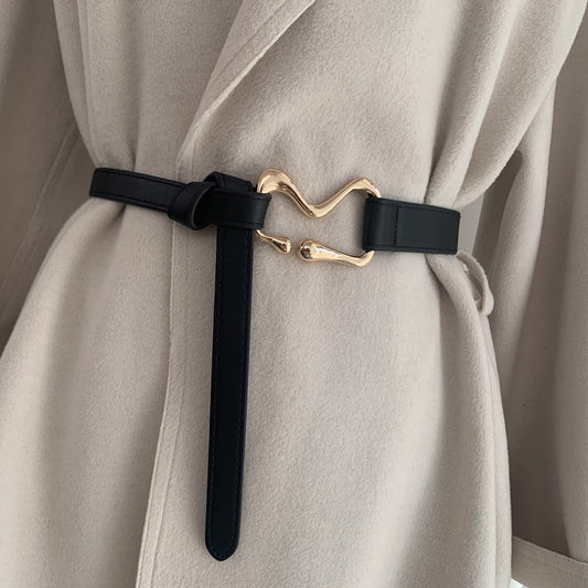 Thin Belt With Knot Decoration