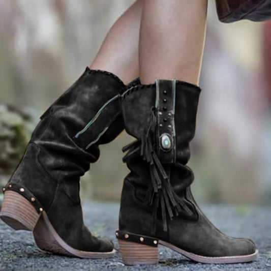 Medium Thick Heels Martin Boots - Fabric of Cultures
