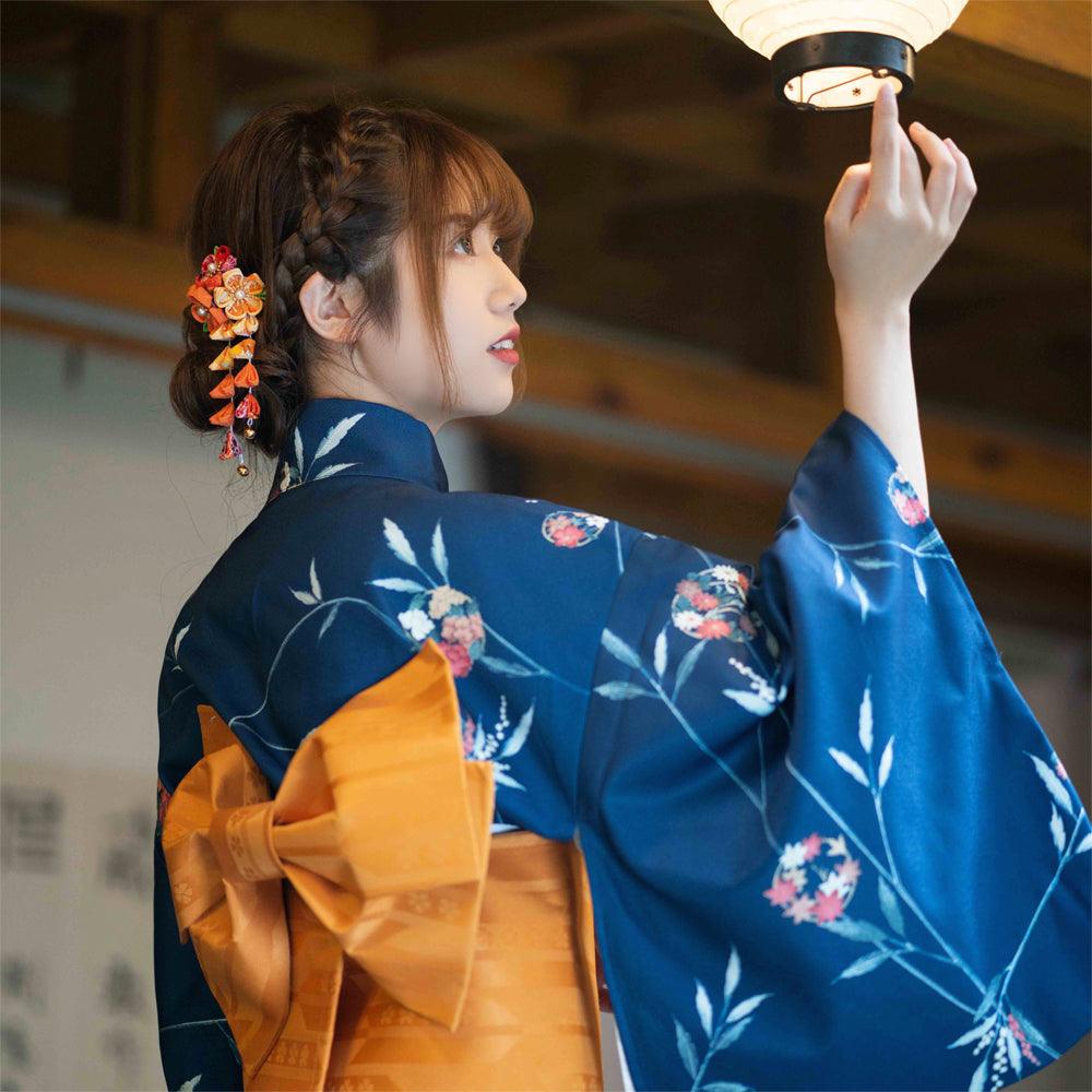 Retro Tangled Pattern Kimono Yukata for Women - Fabric of Cultures