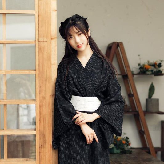 Samurai-inspired Kimono Bathrobe for Women - Fabric of Cultures