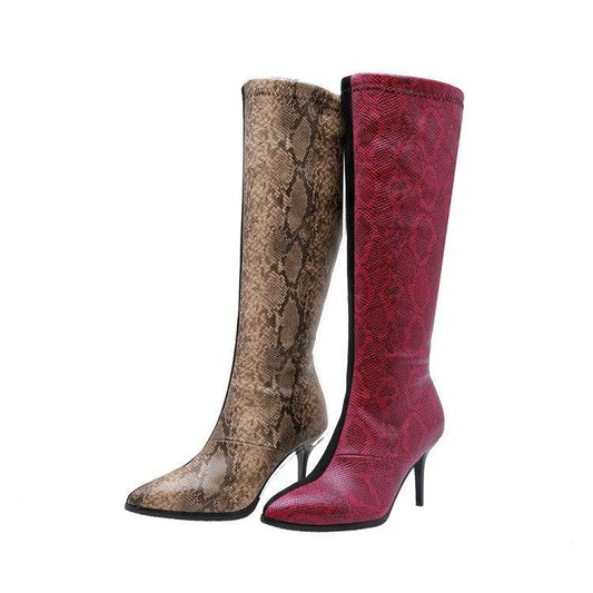 Stiletto high heel pointed toe boots - Fabric of Cultures