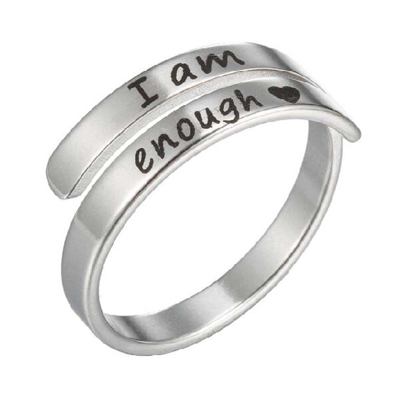 Timeless Self-Love: 'I'm Enough' Double Ring - Fabric of Cultures