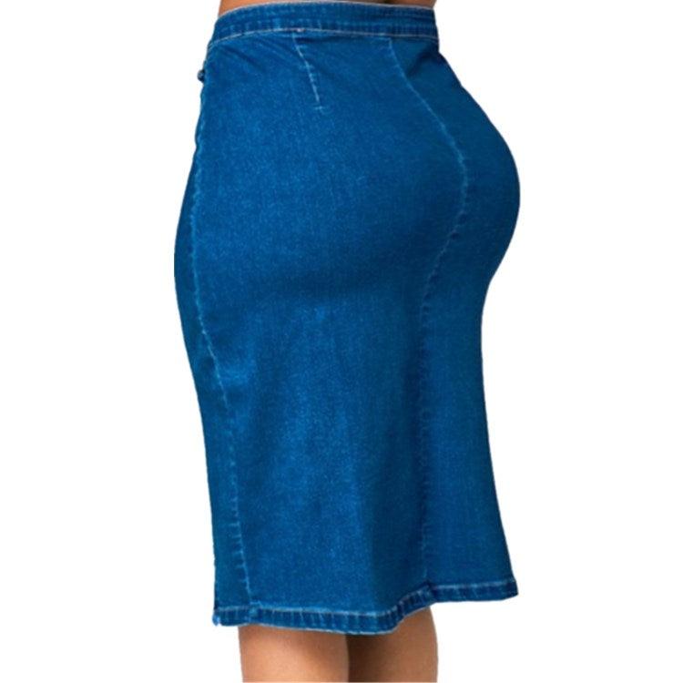 Women's Denim Skirt Plus Size Jeans - Fabric of Cultures